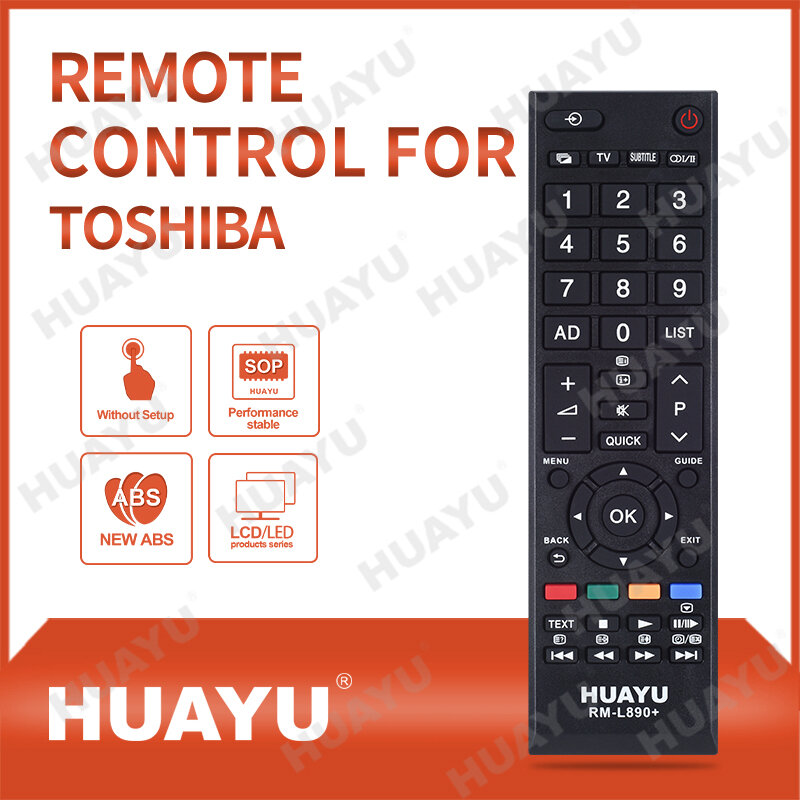 Télécommande universelle RM-L890 + pour LCD/LED toshiba TV, télécommande de remplacement