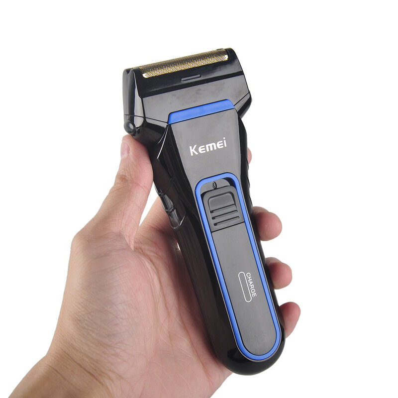 Kemei-Afeitadora eléctrica de 2 hojas para hombre, máquina de afeitar eléctrica recargable, portátil, cortador de patillas D40