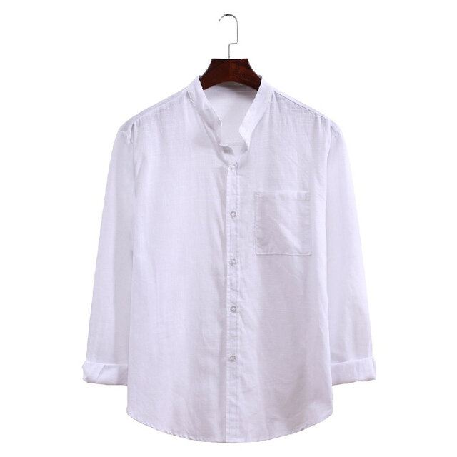 2021 hombres nuevos de algodón de la camiseta de lino de hombre Casuais de Primavera de manga larga Encabeça d
