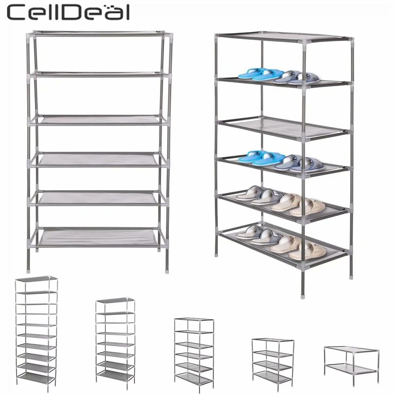 Стеллаж для обуви CellDeal, 2-10 уровней, простая в установке, защита от пыли, Нетканая полка для хранения обуви, водонепроницаемый шкаф
