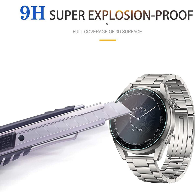 2pcs 9H HD Clear Tempered Glass Film For Huawei Watch 3 Pro Screen Protector Anti-Scratch Protective Glass Film
