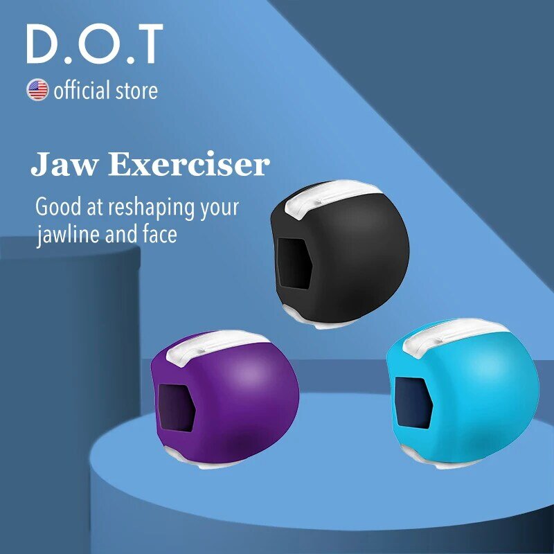 D.O.T Fitness Jawline Exercise Stress Ball Face Jaw Exerciser Trainer Muscle Simulator for Cheekbones Trainer Jawliner Jaw Liner