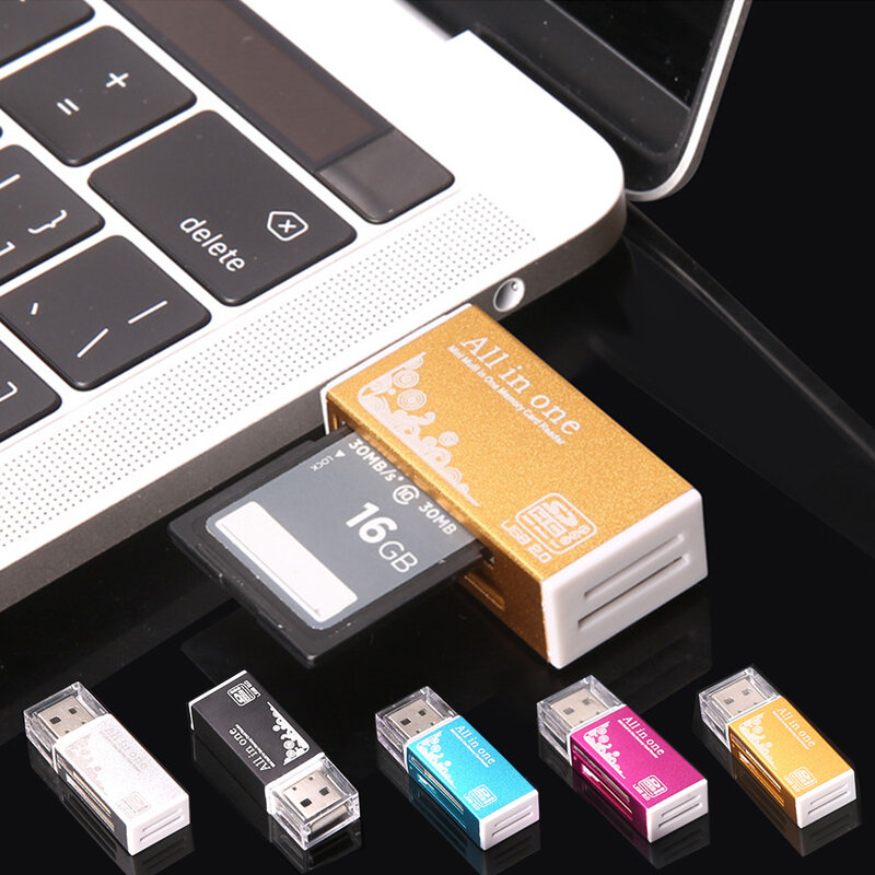 All In 1 Multi-Card Reader USB 2.0 Card Reader SD TF MS Smart Card Reader สายเคเบิลอะแดปเตอร์สำหรับ PC แล็ปท็อป