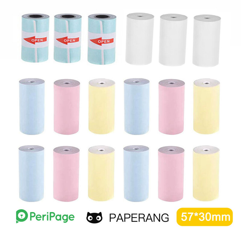 Papel de impresora térmica Mini para el hogar, papel adhesivo de Color blanco, papel de etiqueta de oso en blanco, sin BPA, para Jeep de 3 a 10 años