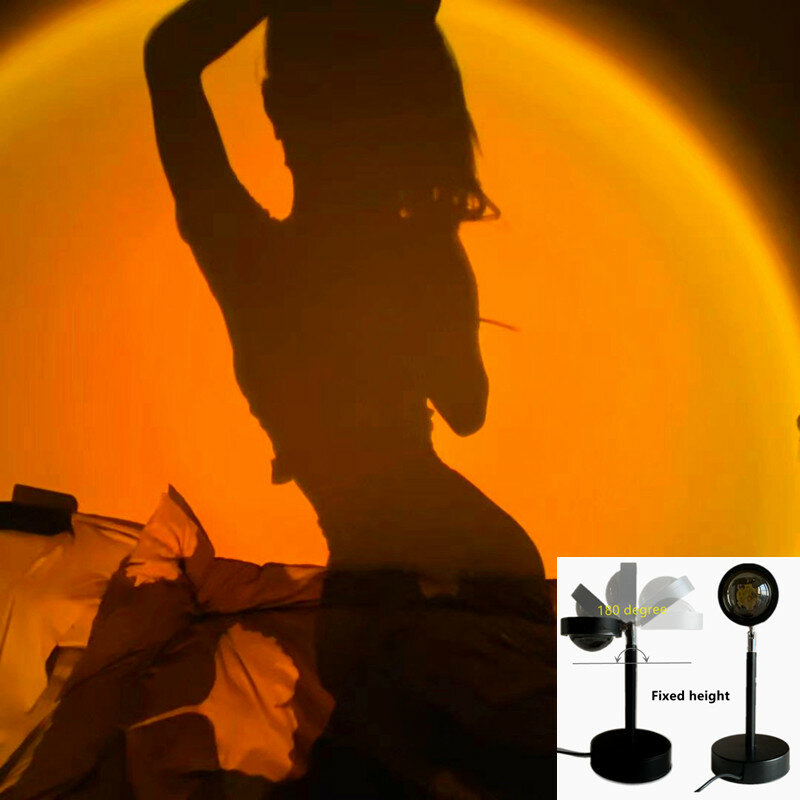 USB Кнопка Rainbow Sunset лампы проектор атмосфера светодиодный ночной Светильник Романтический проекция для вечерние тема Ins Спальня внутренний Д...