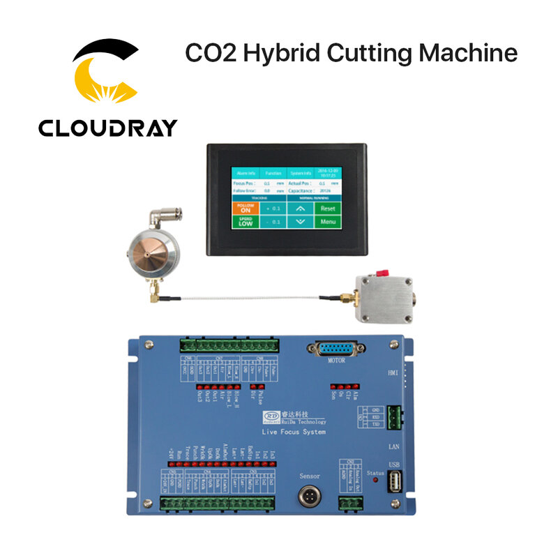 Cloudray 130w-150w/300w co2 máquina de corte cr1325/cr1325s/crm1325 com s & um refrigerador 5200ah