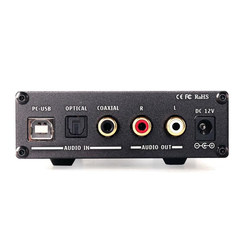 KGUSS DAC-K3 casque DAC ampli stéréo 2.0 canaux avec entrée coaxiale optique PC-USB et sortie RCA 6.35mm écouteur, DC 12V, US/EU