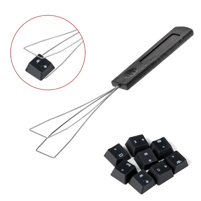 Extractor de llave de teclado de alambre de acero, removedor de manija de plástico con herramienta de limpieza de acero de descarga