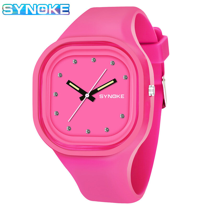 SYNOKE 소년 학생 다채로운 방수 스포츠 시계 남성 브랜드 여성 독특한 실리콘 LED 디지털 날짜 손목 시계 시계