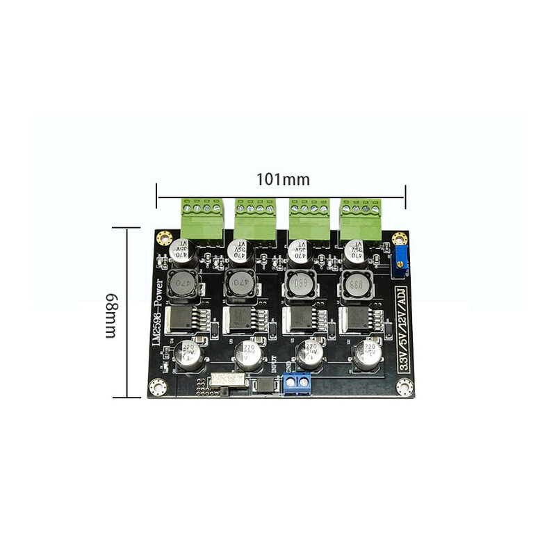 Taidacent LM2596 DC DC Converter 3.3V/5V/12V/ADJ Adjustable Output Switching Power Supply multi Channel Step-Down Power Supply