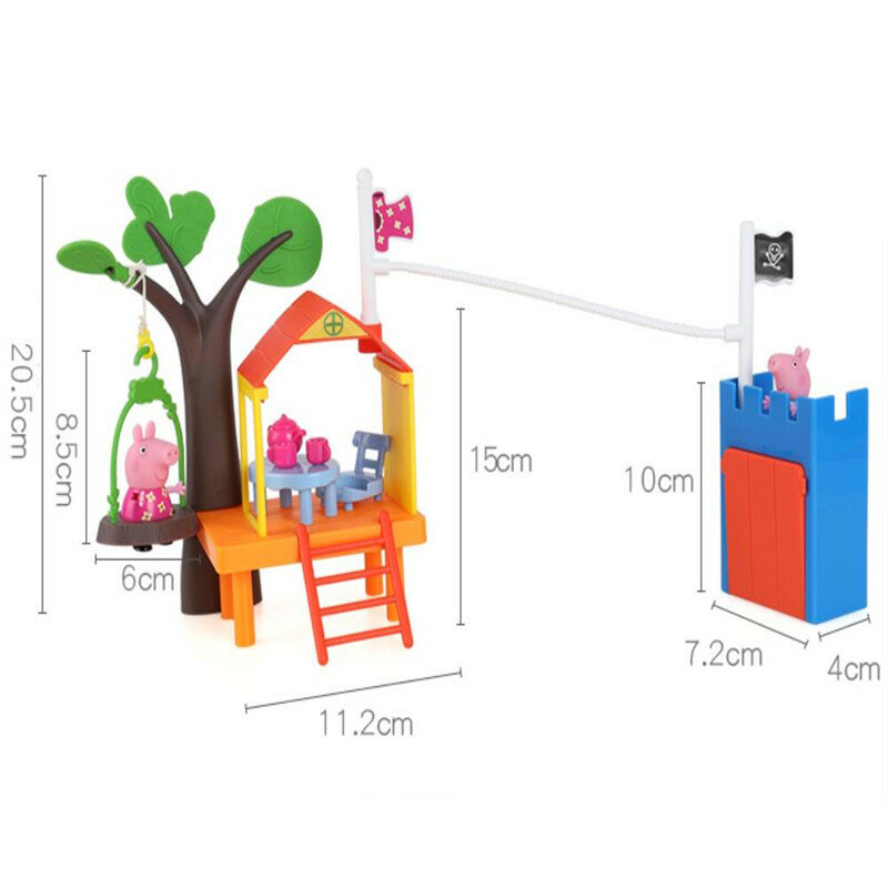 Anime a floresta árvore casa papel da família crianças brinquedos figura de ação pvc modelo crianças presentes de aniversário