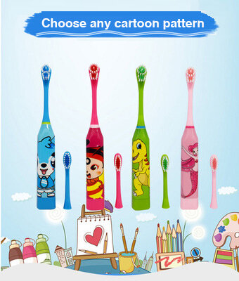 Cepillo de dientes eléctrico acústico para niños, higiene bucal, cuidado dental, baterías