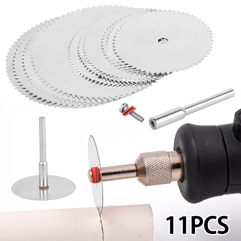 11Pcs Mini Circular Saw Bladeไฟฟ้าตัดเครื่องมือโรตารี่แผ่นตัดไม้สำหรับDremelเครื่องตัดโลหะPowerเครื่องมือ