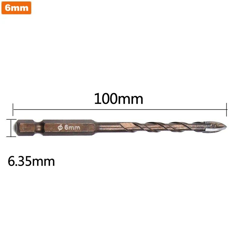JUSTINLAU 5pcs/set 6/6/8/10/12mm Drill Bits Metal Processing Wood Drills Drilled Tools for Set Hex Shank Tap of Cone Mini Glass