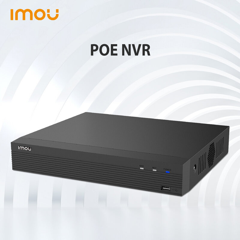 IMOU PoE NVR 4CH 파워 오버 이더넷 레코더 1080P FHD 비디오 4CH 저녁 식사 디코딩 최대 8 테라바이트 스토리지 양방향 토크 Cat 6 Net