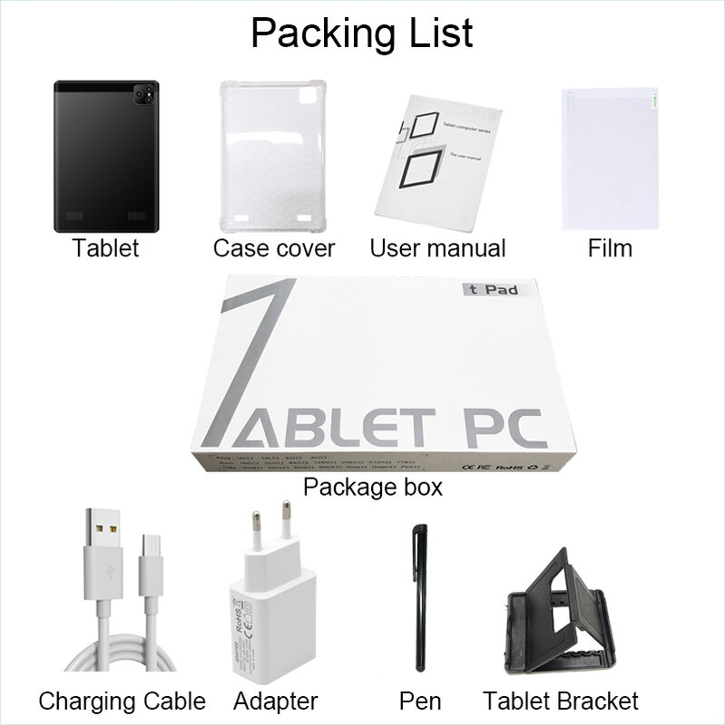 Tablette P80 Pad Pro de 8 pouces, Version globale, 6 go de RAM 128 go de ROM, 10 cœurs, Android 10.0, double Sim, GPS, Google Play, type-c