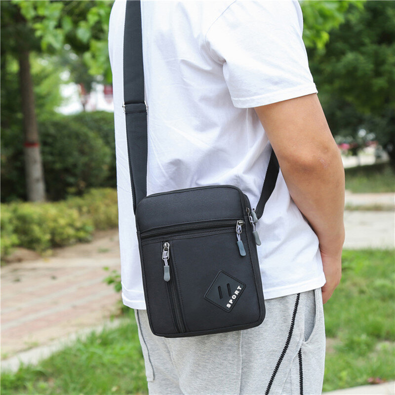2021 New Men's  Shoulder Bags Business Travel Crossbody Bag Fashion Mini Zipper Handbag Waterproof Oxford Vintage Messenger Bag