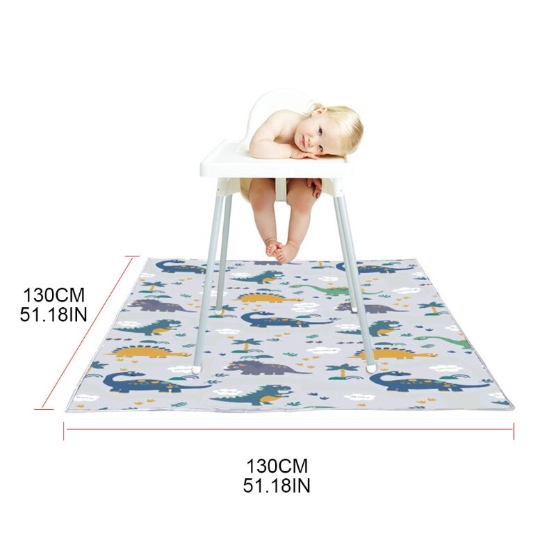 multiuso rotondo Tappetino per seggiolone bambini tappetino da gioco per neonati bambini antiscivolo 139,7 cm per proteggere il pavimento sotto il seggiolone impermeabile