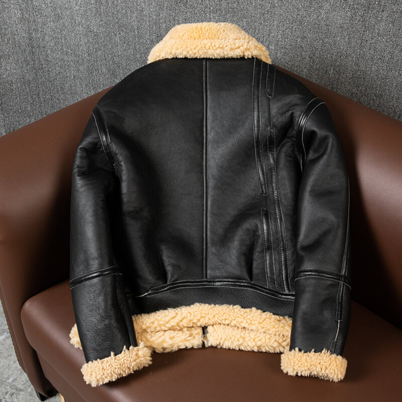 2021 ostatnie kożuch futro płaszcz skórzany klapa wiatroszczelna i ciepłe typu Oversize europejski i amerykański Retro rozrywka zima styl