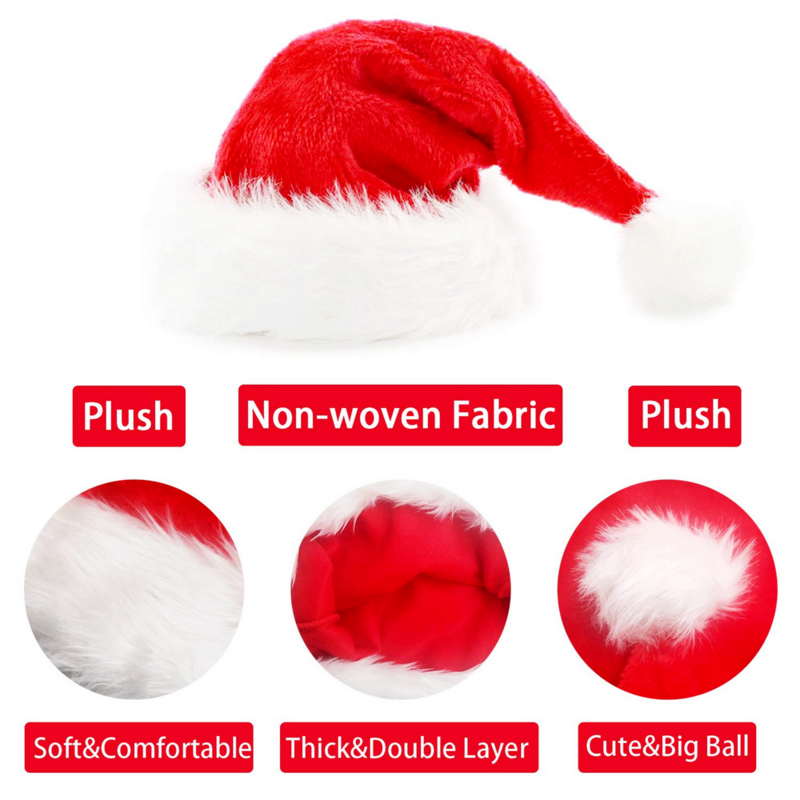Удобные рождественские шапки с подкладкой для взрослых и детей, плотные Рождественские Длинные шарфы, зимние шапки, шапки для рождевечерни...