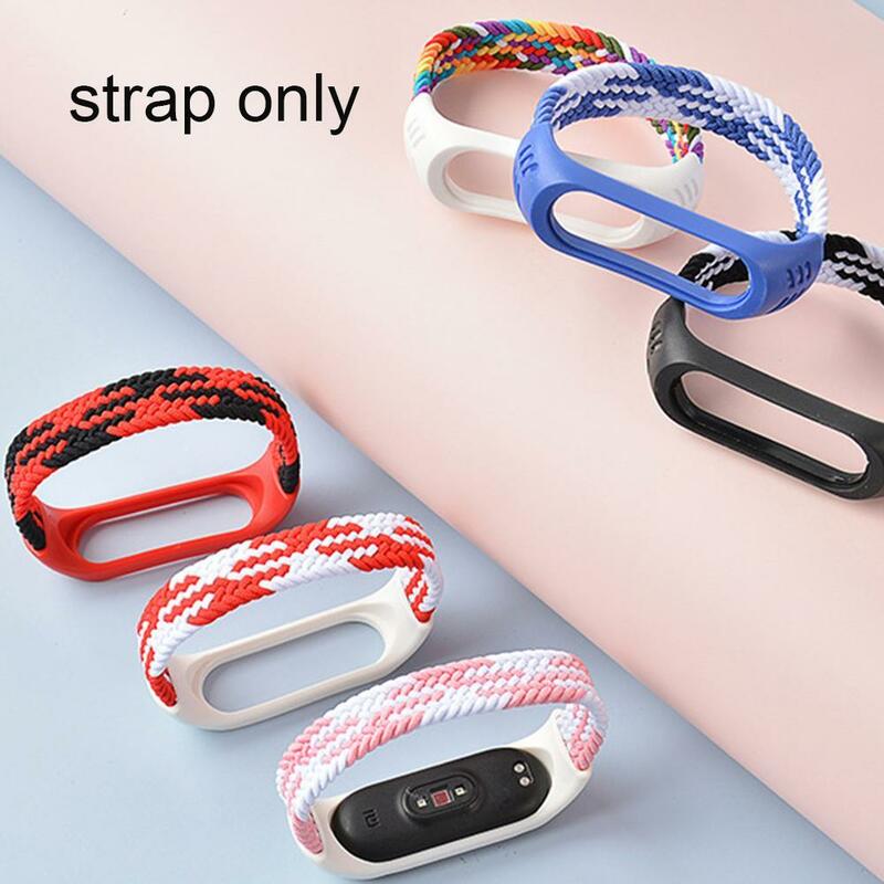 New Knitting Strap Wristband Braided Solo Loop Elastic Bracelet Band For Mi Creativity Strap Bracelet 3 4 5 Watchstrap S0B9