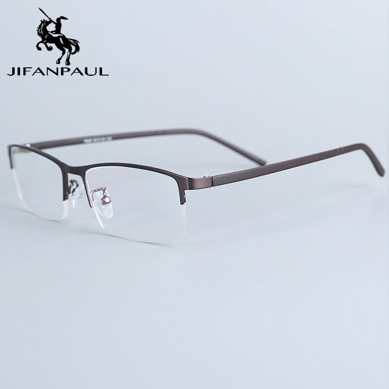 JIFANPAUL della lega Del Metallo occhiali telaio unisex in metallo metà-frame ottico anti-blue light studente occhiali cornice di nuovo modo occhiali