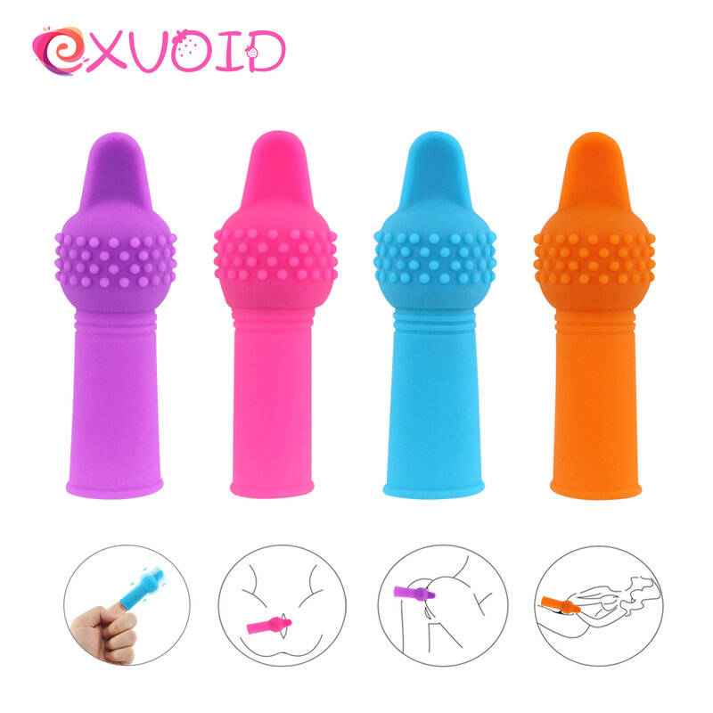 EXVOID Sex Shop Silicone G-spot Massager Finger Vibrator Tongue Vibrators for Woman Finger Sleeve Sex Toys for Women Lesbian