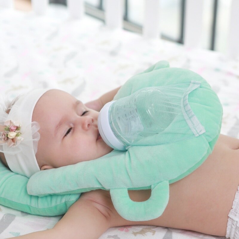 Almohada de alimentación de bebé, soporte para botella de bebé, cojín de enfermería sin algodón, soporte para botella de alimentación de leche para niños pequeños