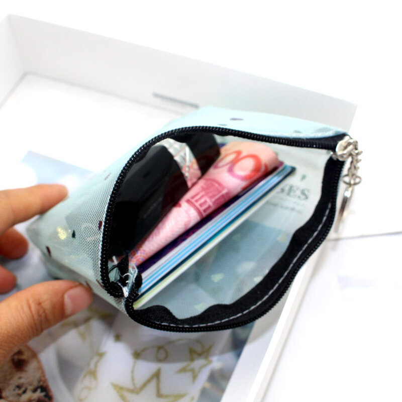 Moda transparente caso de cartão de visita titular do cartão de crédito dos homens saco de cartão de identificação mini carteira meninas moeda bolsa