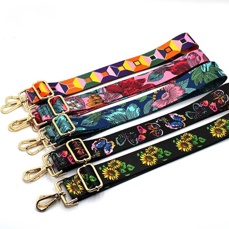 Cinturino per borsa in Nylon/cotone cinghie colorate per donna per accessori per borsa a tracolla Messenger a tracolla cinghie ricamate regolabili