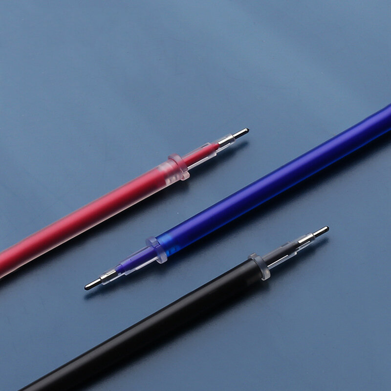 Haste refil de caneta apagável 100mm, caneta em gel lavável azul/preta/vermelha com tinta, para escola, escritório, materiais de escrita e papelaria