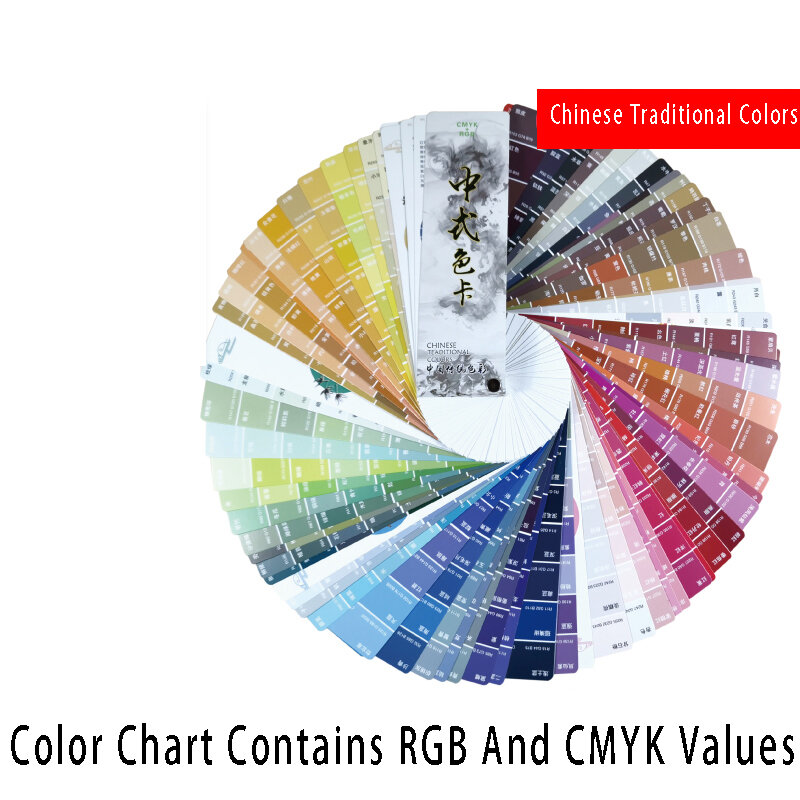 Chiński papier karta CMYK karta kolorów tradycyjne kolory przewodnik RGB podręcznik nowicjusz chińskie tradycyjne rozróżnianie nazw kolorów
