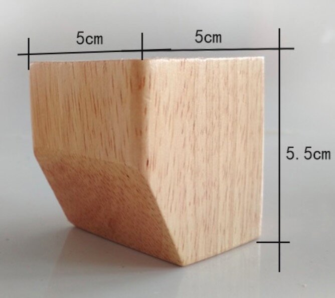 Mueble de madera maciza cuadrada para TV, 4 unidades/lote, altura: 5,5 cm, pies y piernas y pies
