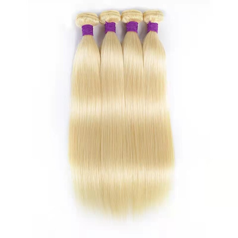 613 блонд прямые пряди бразильские пучки волос 1/3/4 пучок 100% человеческие волосы для женщин Remy наращивание волос Роза королева красота