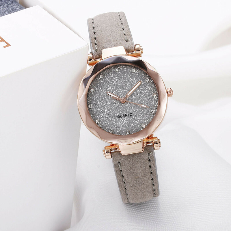 2021 neue Uhr Stilvolle Magnetische Starry Sky Quarz Armbanduhren Exquisite Diamant Retro Lederband Damen Uhr Часы Женские