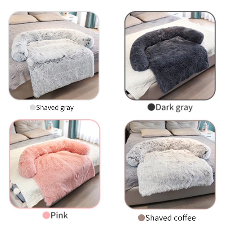Cão de pelúcia sofá capa camas de cão de luxo artigos para animais de estimação camas para pouco médio grandes cães inverno quente camas de gato lavável grandes tapetes do cão