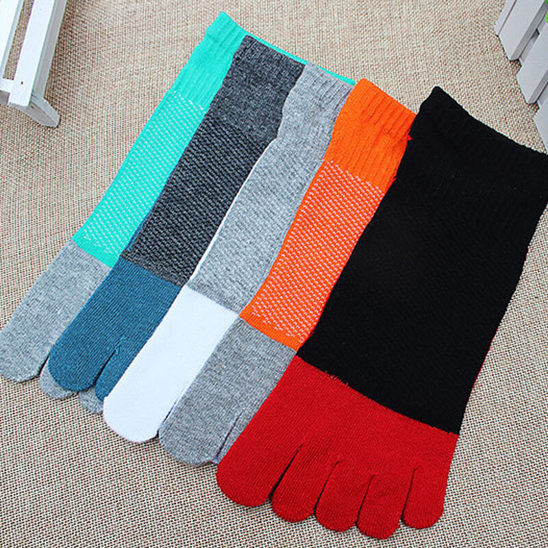 5 Pairs Pure Cotton Five Finger Ankle Socks Mens Sports Breathable Comfortable Shaping Anti Friction No Show Socks With Toes