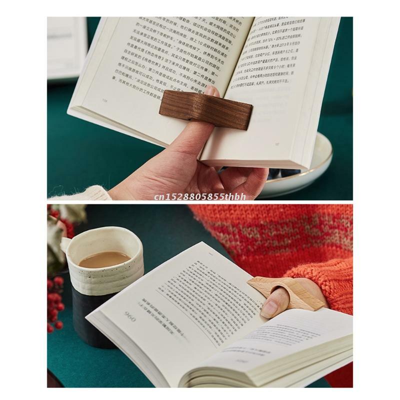 Halaman Buku Kayu Pemegang Halaman Jempol Tanpa Jempol Kelelahan untuk Pembaca Buku Pecinta Buku Guru dan Sastra Hadiah Y4QD