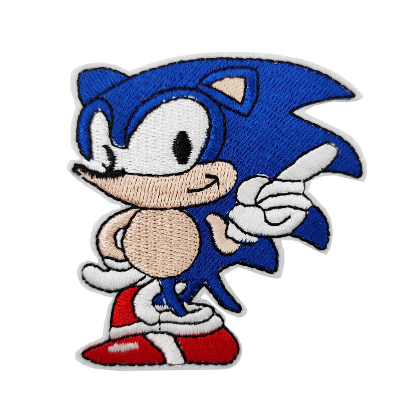 Sonic Anime Games Doek Patch Geborduurde Patches Voor Kleding Ijzer Op Flarden Op Kleding Patch Diy Kledingstuk Decoratie Kleding