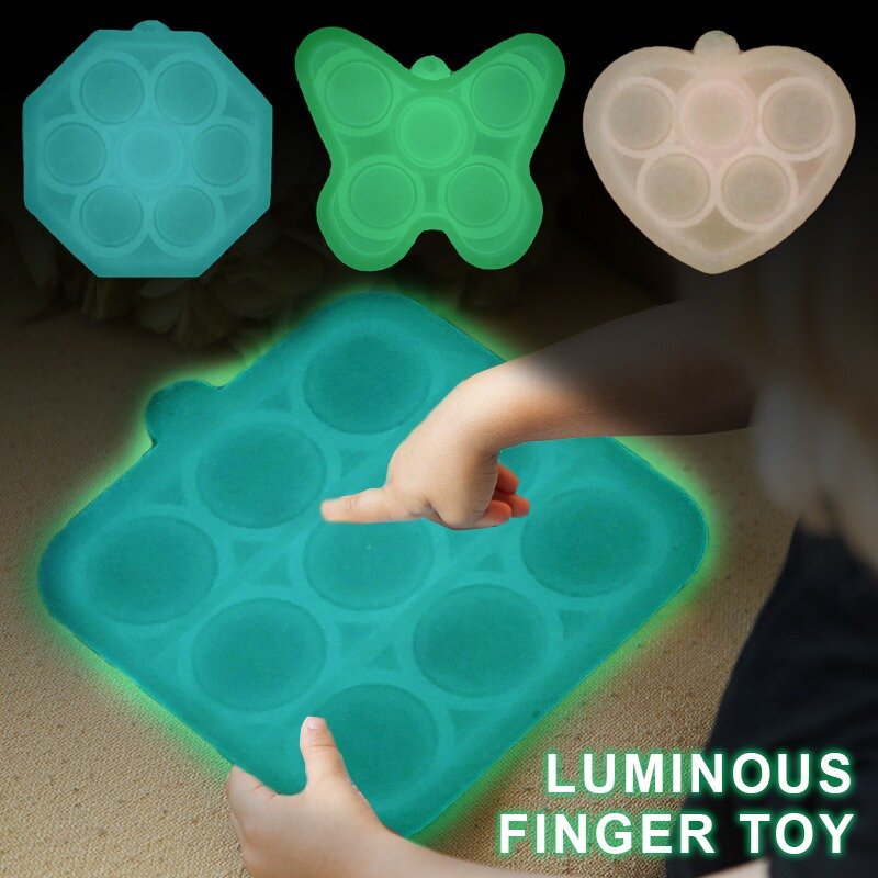 Glow in the Dark Antistress Push Bubble Toy for Men Women Children Pressure Reliever Squeezesensory Fidget Toys Kids Gift