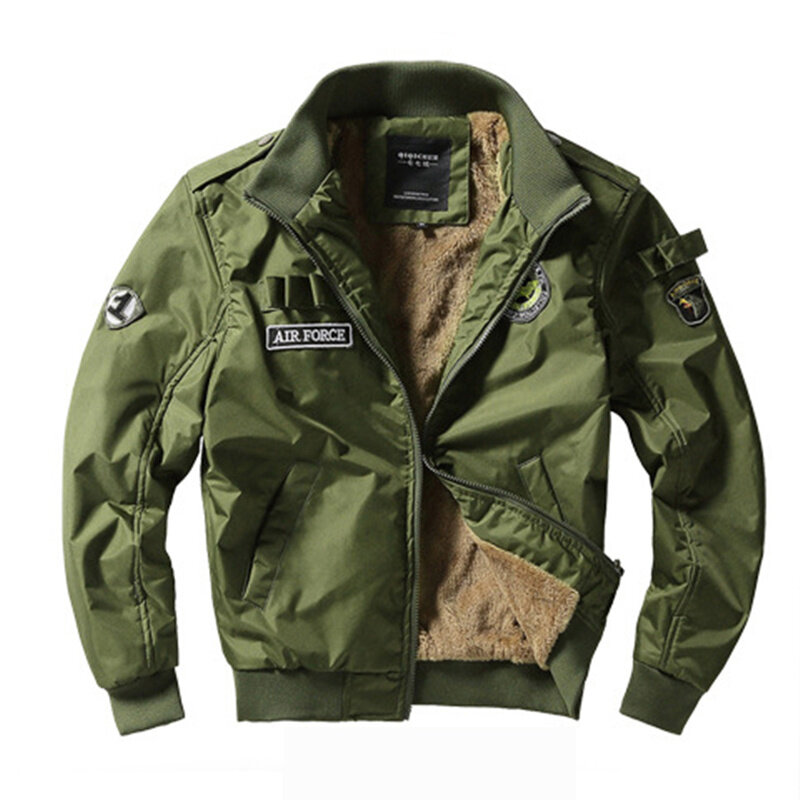 Nova força aérea militar jaqueta de vôo dos homens inverno grosso lã forro blusão tático bombardeiro jaquetas masculino casaco masculino M-4XL