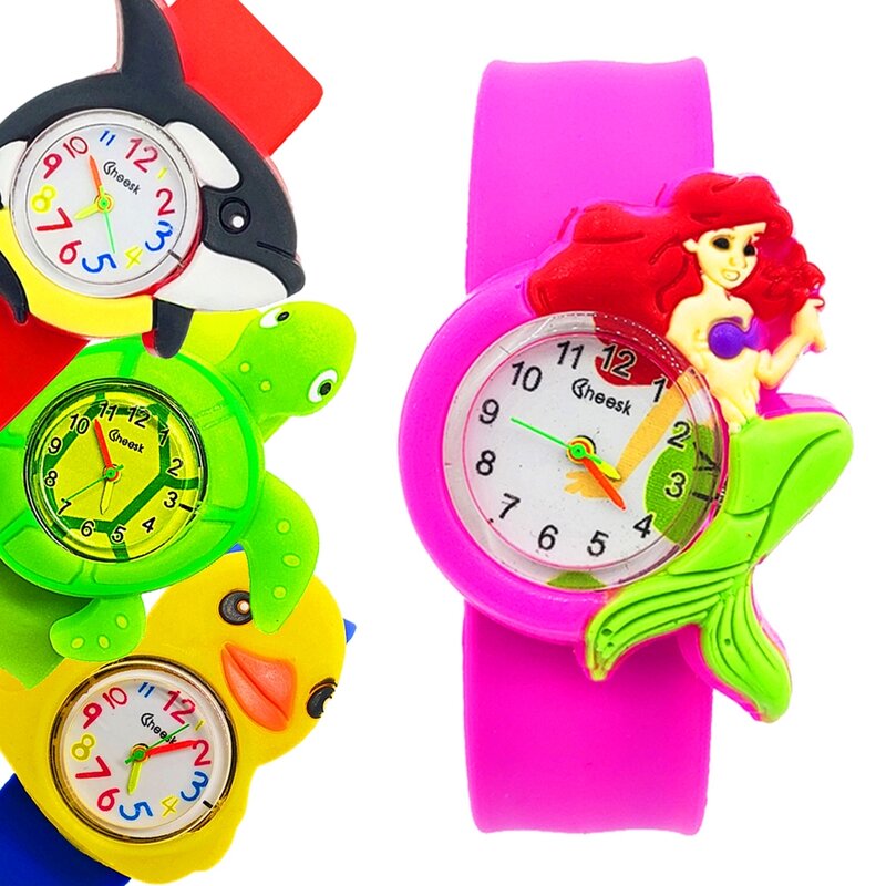 Reloj de sirena/ballena para niños, relojes de juguete para bebés, relojes para niños y niñas, relojes para estudiantes, regalos de Navidad de Año Nuevo