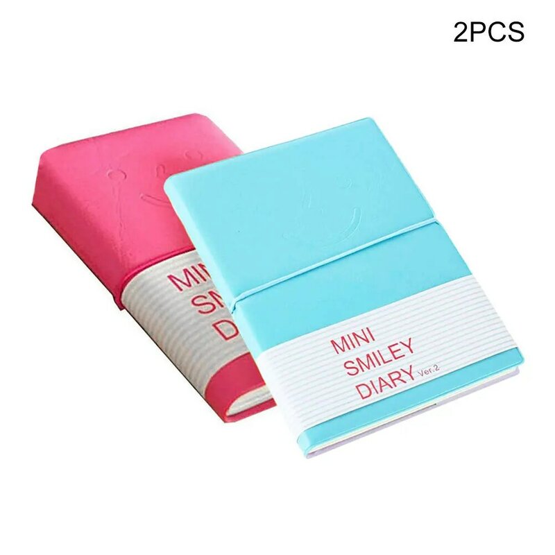 Neue Candy Farben Mode Nette Charming Mini Smiley Papier Tagebuch Notebook Memo Buch leder Notizblock Student Schreibwaren Pocketbook