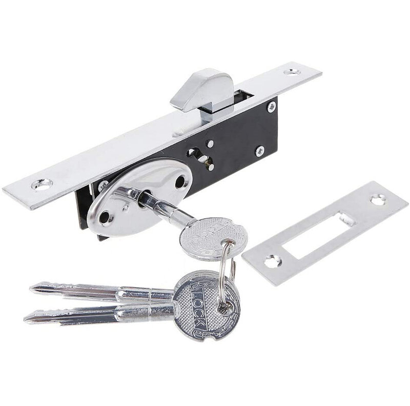 Sliding Door Hook lock Aluminum Alloy Window Locks Anti-Theft Safety Wood Gate Floor Lock With Cross Keys For Wooden door