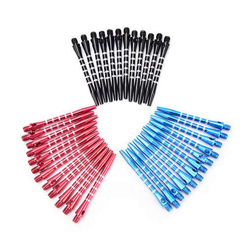 Ejes de dardos de aleación, eje de vástago de aluminio de 35mm, 3 colores negro + azul + rojo, 12 piezas para 1 lote de rosca 2BA