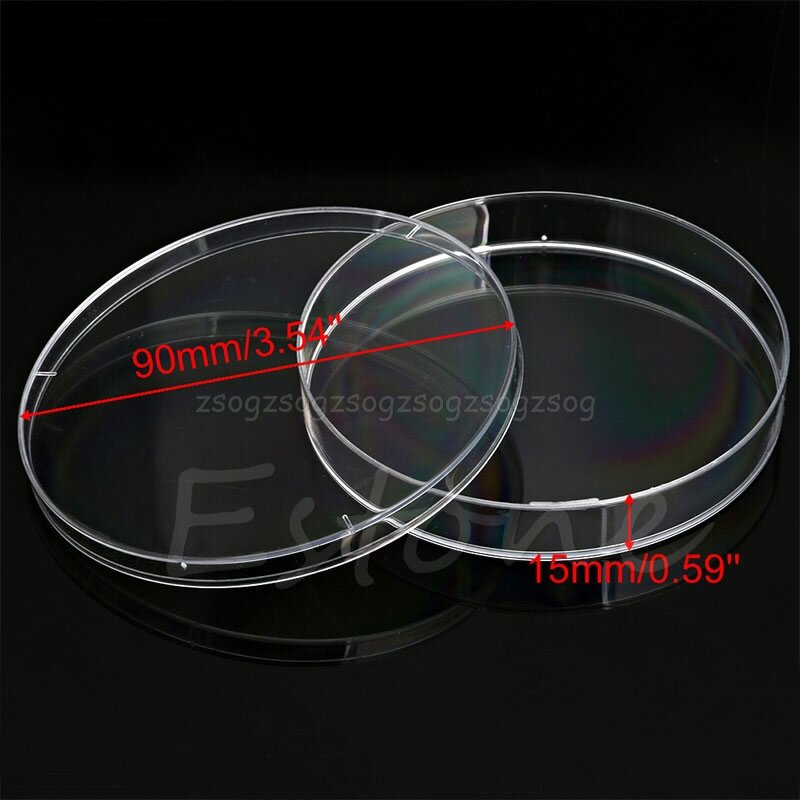 1 Pack of 90mm x 15mm Biologia  Sterile Plastic Petri Dishes For Bacteria Yeast LB Plates Au13 19 Droship