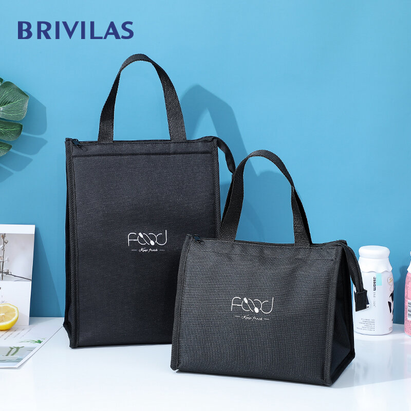 Brivilas-새로운 식품 쿨러 가방, 여성을 위한 휴대용 손 지퍼 점심 가방, 방수 피크닉 여행 아침 식사 열 가방, 고품질