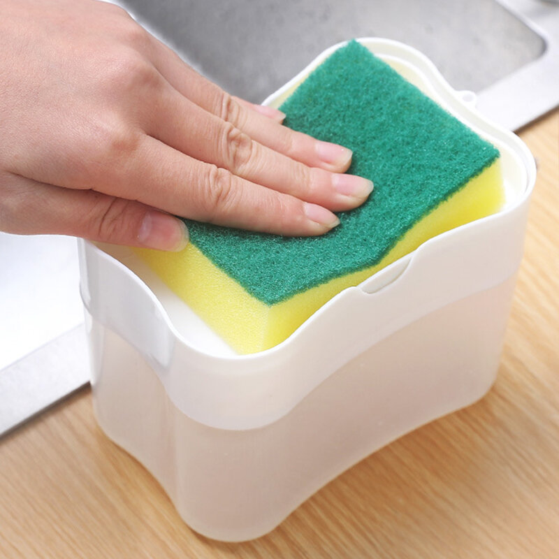 Диспенсер для мыла с держателем губки, контейнер для чистки жидкости, Ручной пресс, инструмент для чистки кухни