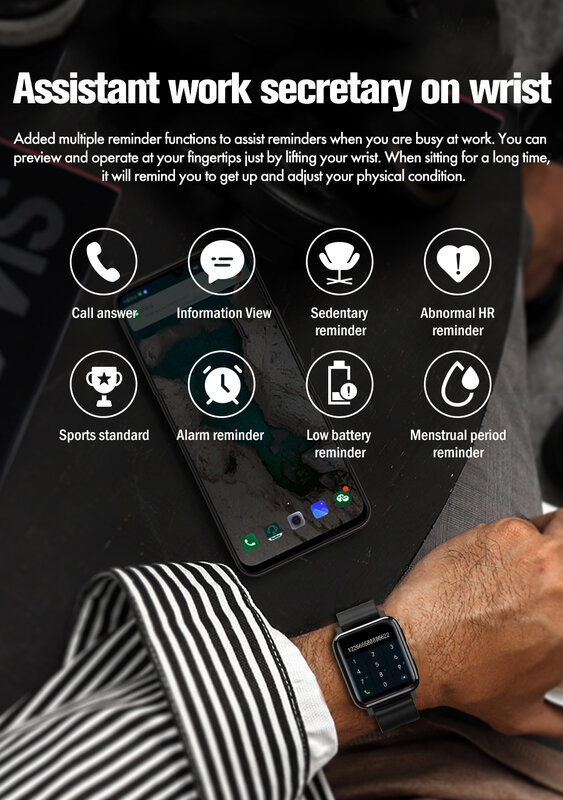 CZJW F30 smart watch uomo 2020 dail call bluetooth IP67 impermeabile sport smartwatch donna promemoria anti-perso bidirezionale Android Ios