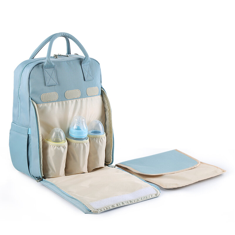 Bolsa de pañales de moda para madres, mochila de cuero impermeable, bolsa de pañales de maternidad de gran capacidad, bolso de viaje para el cuidado de bebés para mamá